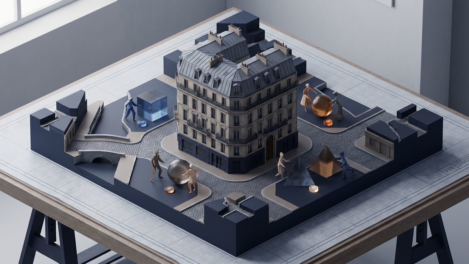 Cartographie Ganeden des intermédiaires immobiliers en France, vue de la voix du bâtiment